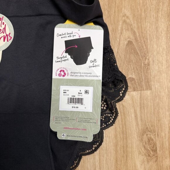 MAIDENFORM SHAPEWEAR LACE BRIEF FIRM SIZE S BLACK COOL COMFORT TUMMY SUPPORT NEW - Picture 3 of 5